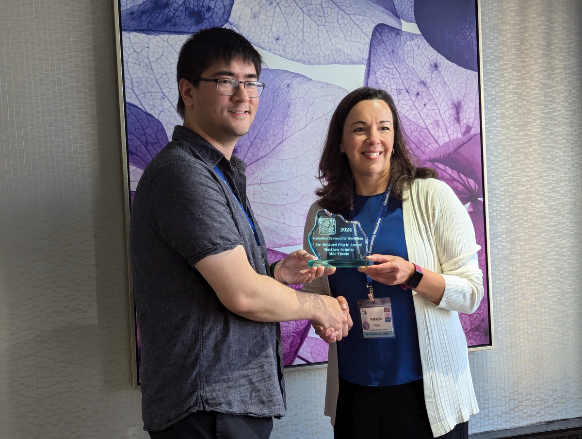 A huge congratulations to <a href="/usask/">U of Saskatchewan</a> toxicology graduate student Matthew for winning the 2024 <a href="/ecotoxcan/">CEW</a>'s Dr. Richard Playle Award for Outstanding MSc Thesis!