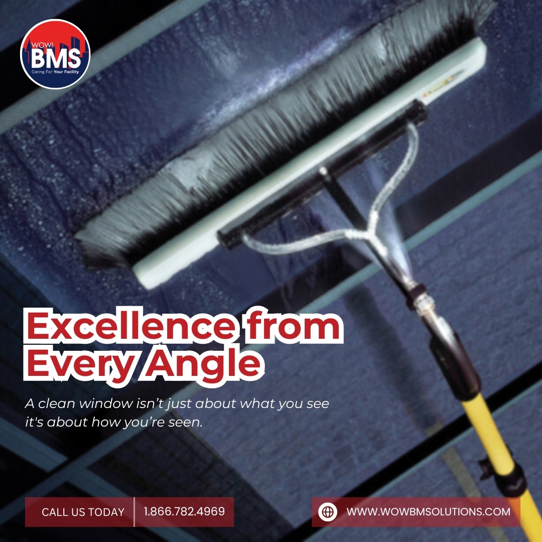 WOWFS_'s tweet image. WOW! BMS doesn’t cut corners; we perfect them. Our expert window cleaning lets your building reflect the care and attention it deserves. Let your facility shine with confidence because first impressions matter.

#WOWBMS #ThinkClean #ThinkWOW #WindowCleaning