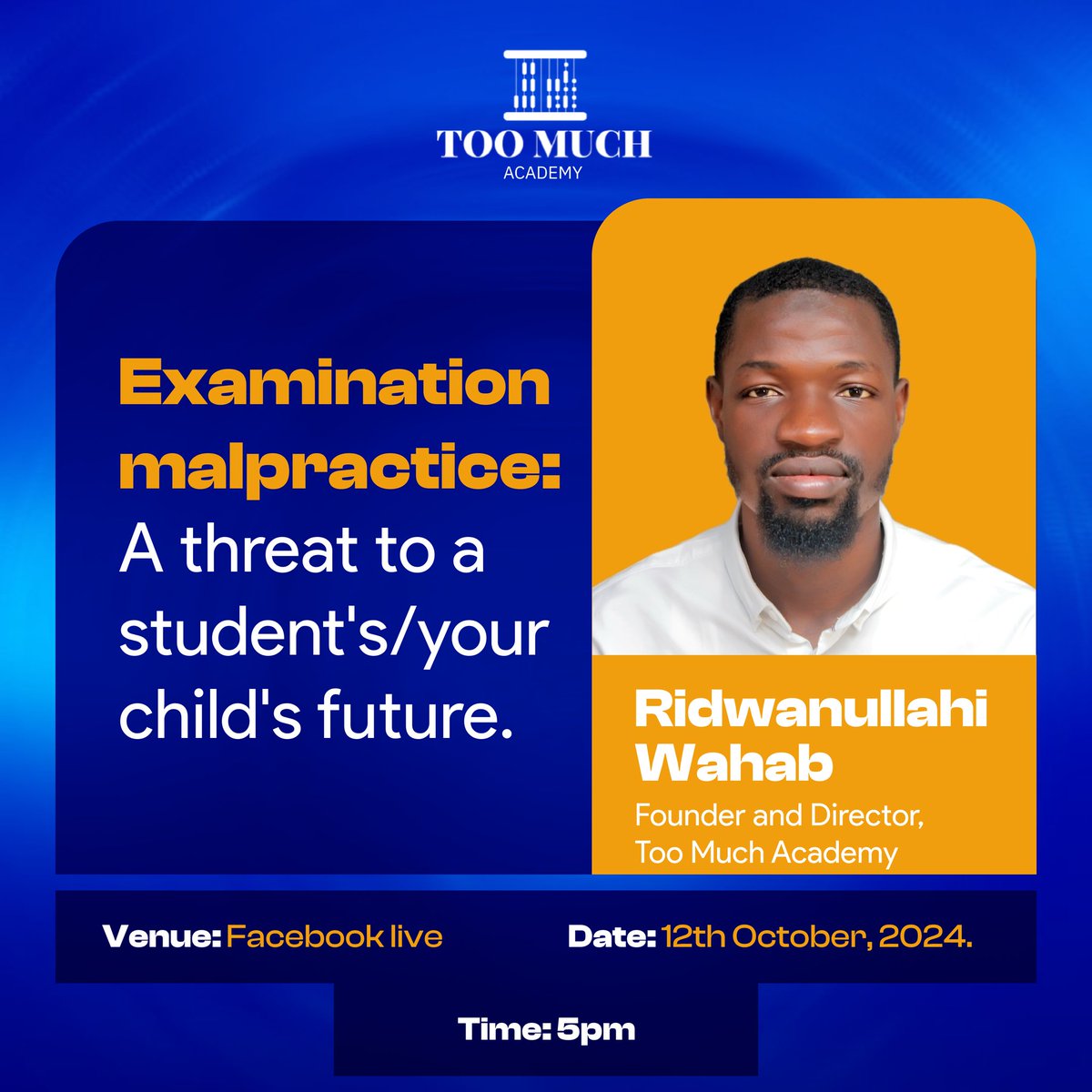 Join our wait list chat.whatsapp.com/HY6EmV3vpClE0Z…

#ExamMalpractice #AcademicIntegrity #TooMuchAcademy