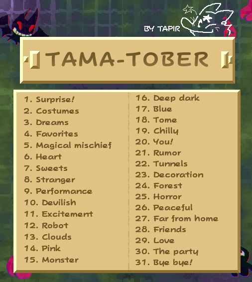 catching up on tamatober 🏃‍♀️