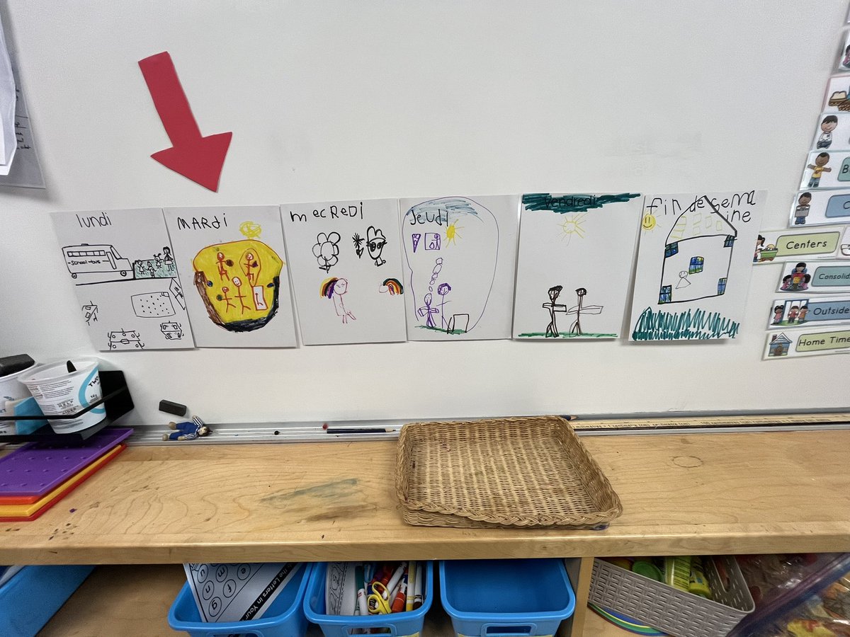 MissMertl's tweet photo. Some exciting things happened this morning! A moth flew out of my bag of leaves, we created a visual schedule for the week and D created “a bunch of squares!” https://t.co/RAoaAW81OM