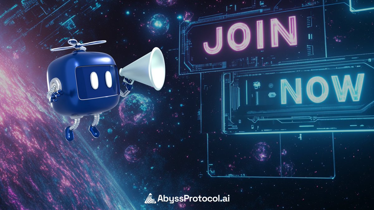 Safae0071's tweet photo. Dive into Abyss Protocol: The Hub for AI smart Agents! 🌐 Earn $ABYSS by joining our platform today and start accumulating points. Don’t miss out! 💰 #AbyssProtocol #AI #EarnRewards @AbyssProtocol https://t.co/n5pTbENrgE