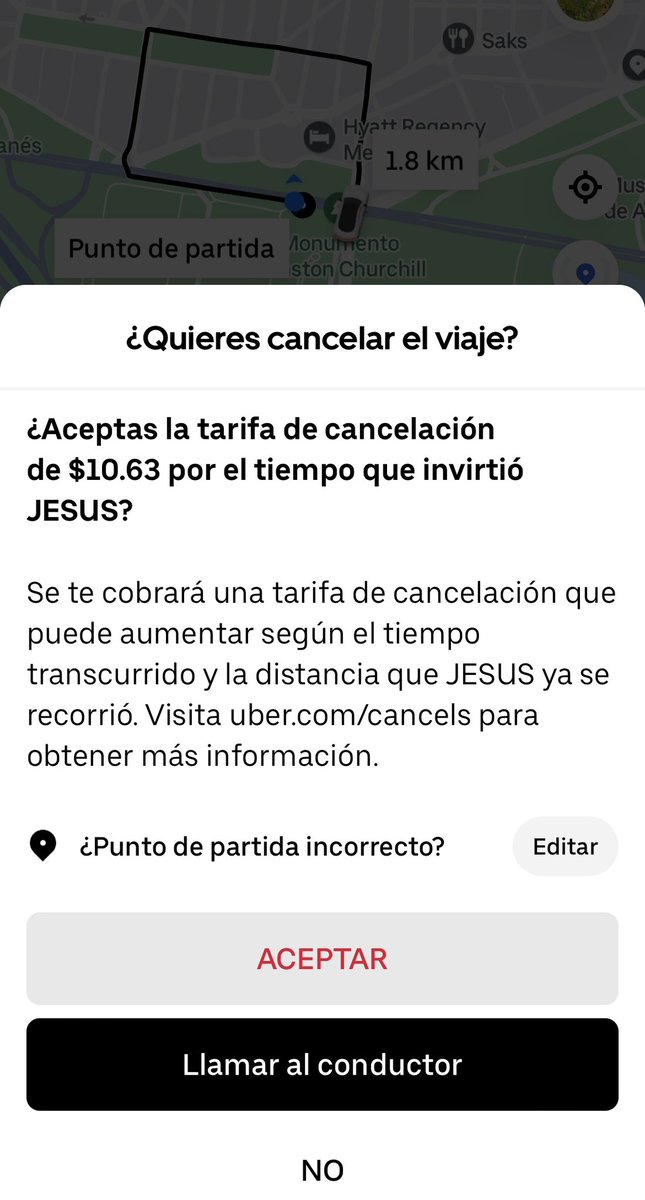 Mandi_OsJ's tweet photo. @Uber_MEX es una grosería que te quieran cobrar la tarifa de cancelación cuando ves que el Uber no avanza y al contrario aumenta el tiempo de espera. https://t.co/futrLGCUWx