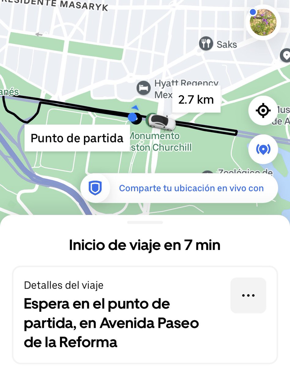 Mandi_OsJ's tweet photo. @Uber_MEX es una grosería que te quieran cobrar la tarifa de cancelación cuando ves que el Uber no avanza y al contrario aumenta el tiempo de espera. https://t.co/futrLGCUWx