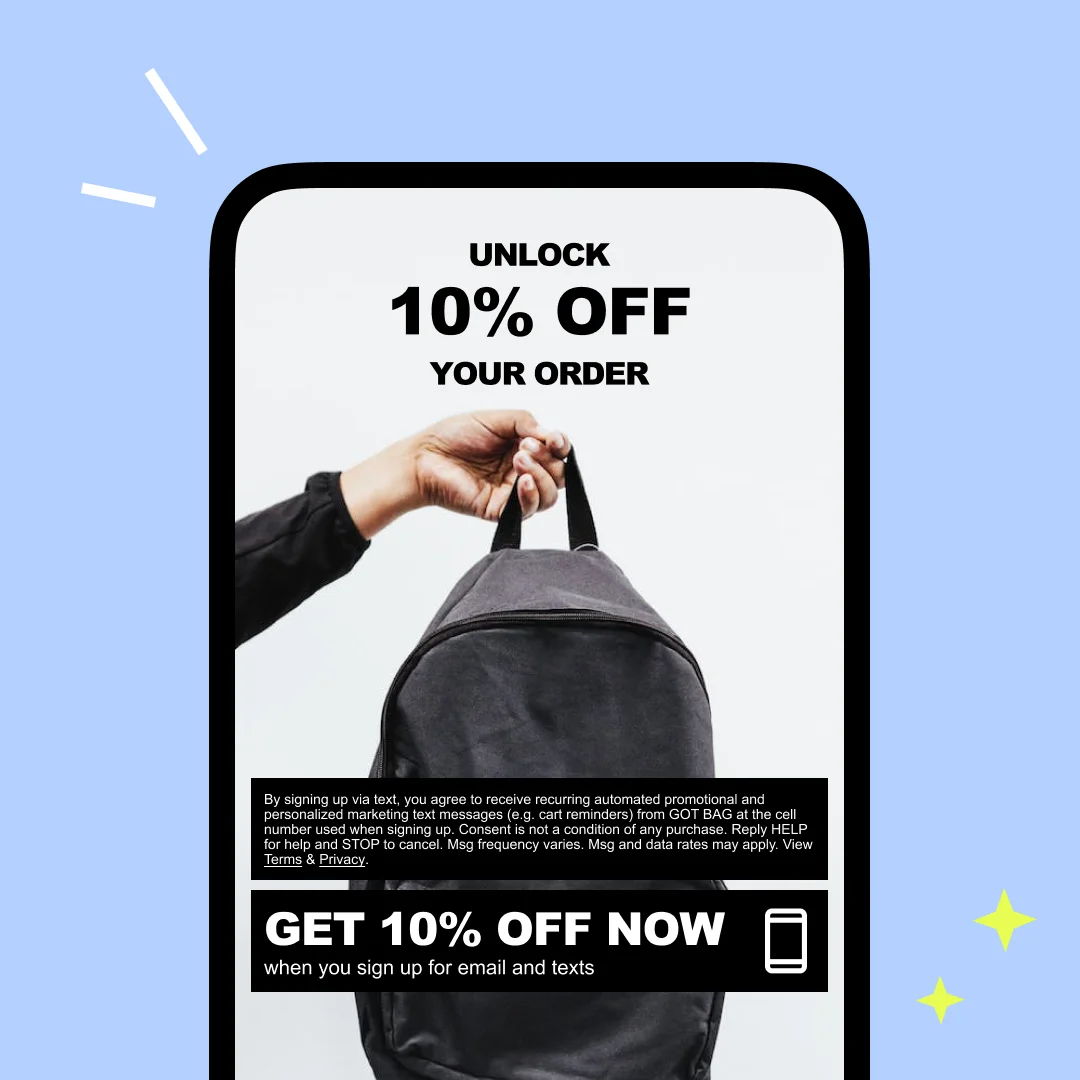 Ready for the holidays? Now is the best time to grow your SMS marketing list! Incentivize your audience members to subscribe in exchange for things like:

→ Discount codes
→ Gift guides
→ Seasonal tips and advice
→ Exclusive event invites

#blackfridaymarketing #SMSmarketing