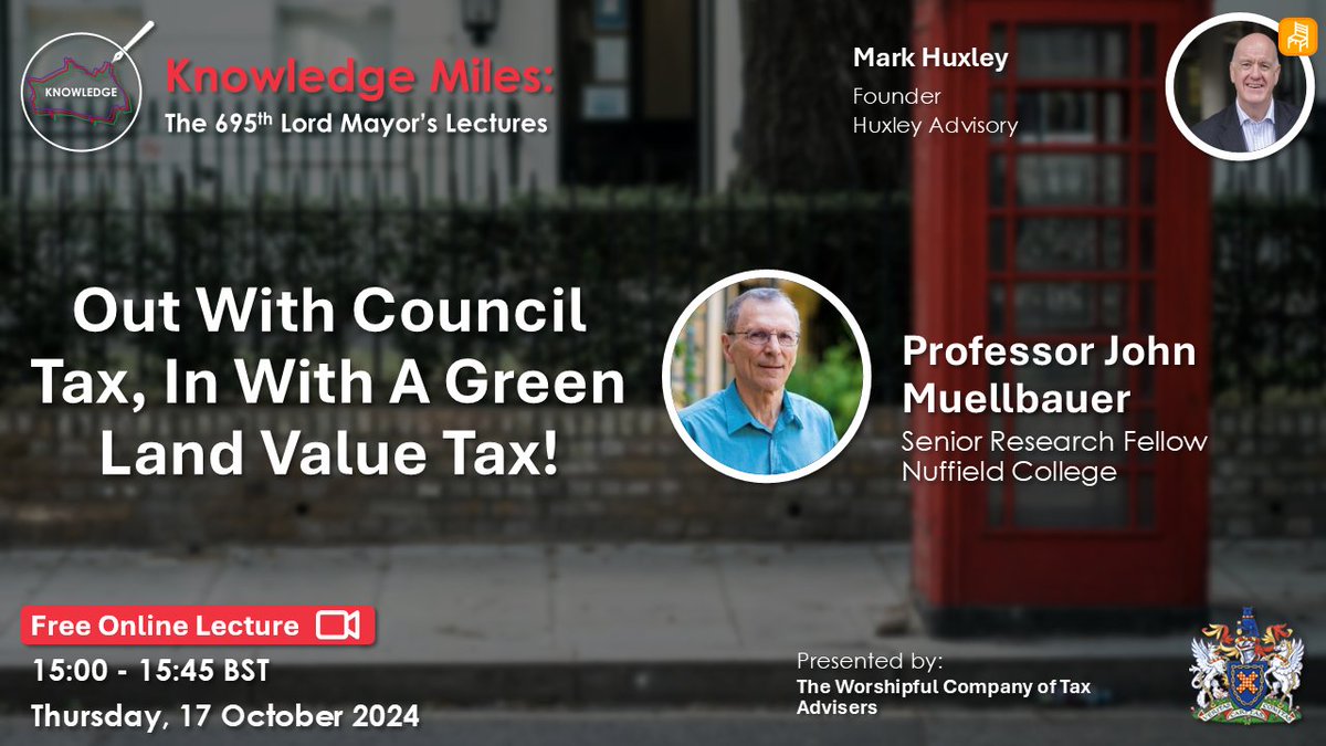 Next Thursday on Knowledge Miles, Professor John Muellbauer discusses how replacing council tax with a green land value tax would reduce inequality while improving housing affordability and helping the UK meet its climate goals. 

Register here: attendee.gotowebinar.com/register/87873…