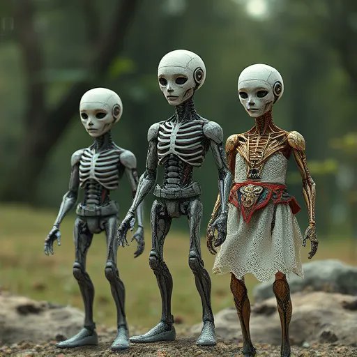 craftXandra's tweet image. Inspired by a comment I scrolled past on here... Here's the prompt too as it's too beautiful to gatekeep. 
Imagined new humanoid race made from recycled materials such a cotton, lace and rubber
#AIArtworkwomen #recycle #fastflux