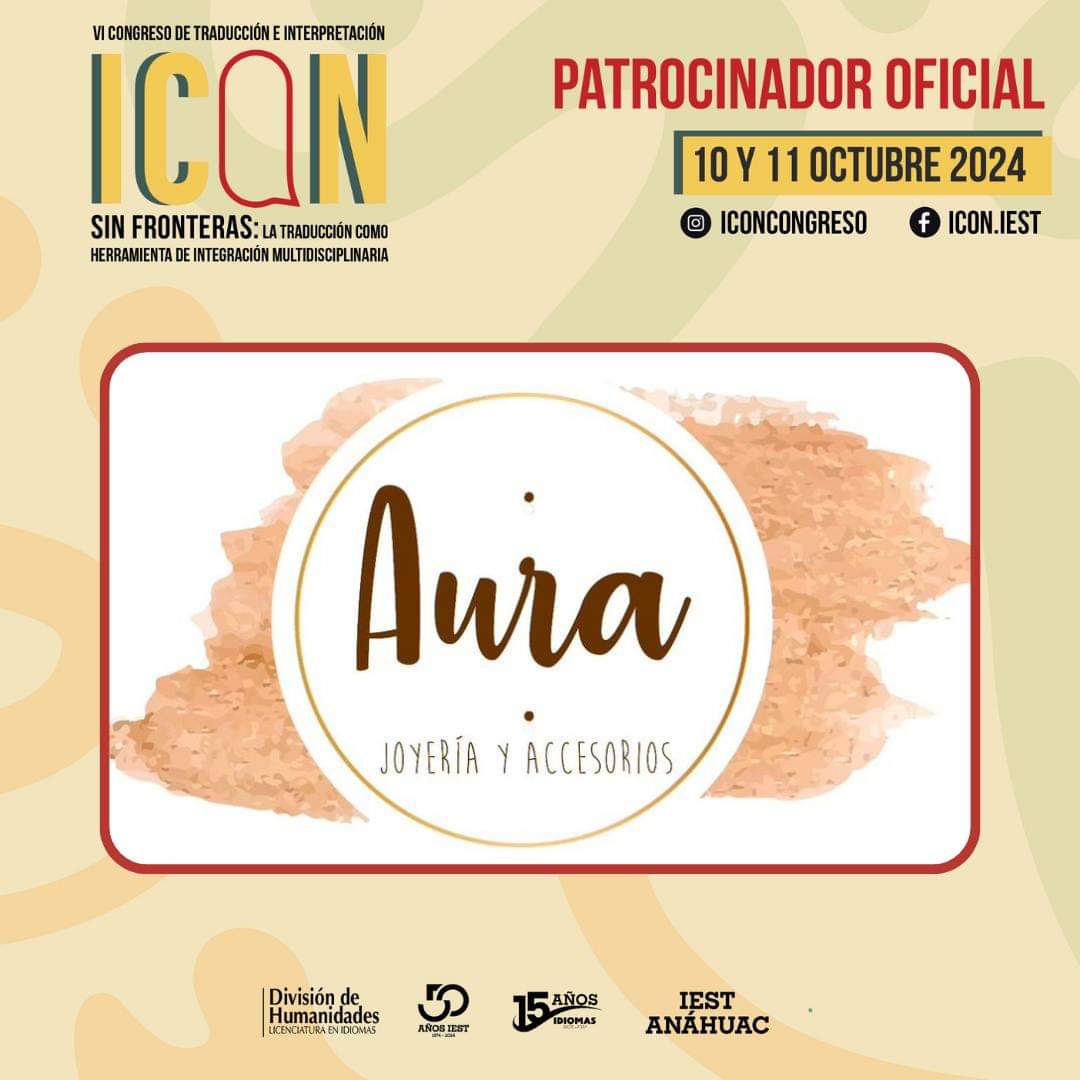 IEST_Idiomas's tweet photo. Agradecemos a Aura Joyería y Accesorios su colaboración con la sexta edición de nuestro congreso de traducción e Interpretación ICON https://t.co/stDWDIoOKi