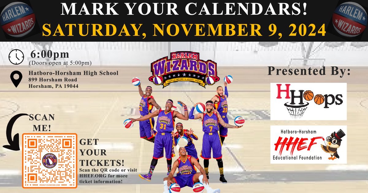 HHEF - Hatboro Horsham Educational Foundation (@hhefoundation) on Twitter photo If you are interested in becoming a sponsor for our Harlem Wizards event, please fill out the form here: forms.gle/vAYoCq4psXq1UPβ¦
For any questions, please contact:
Suzy Krzaczek - SKrzaczek@hhef.org
Kim Murnane - Kmurnane@dmdconsulting.org If you are interested in becoming a sponsor for our Harlem Wizards event, please fill out the form here: forms.gle/vAYoCq4psXq1UPβ¦
For any questions, please contact:
Suzy Krzaczek - SKrzaczek@hhef.org
Kim Murnane - Kmurnane@dmdconsulting.org