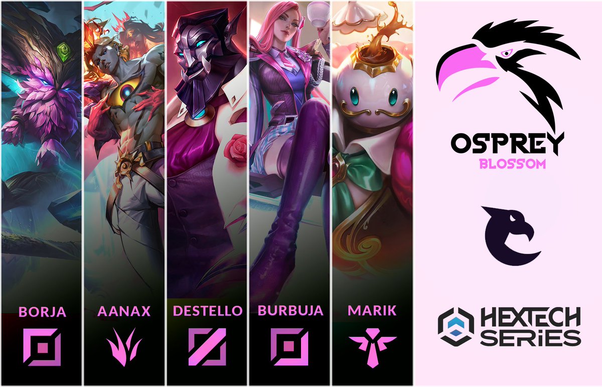No puede haber mejor anuncio para comenzar este Split. Osprey Blossom está de vuelta con este pedazo de roster:

⚔️@borjaozerin1
🌴 <a href="/Aanax__LoL/">Aanax</a>
🗡️ #Destello
🔫 @LaBurbuja_o
🛡️ #Marik
🧠 <a href="/kokelin1/">Kokete</a>

#GoOsprey #BecomeThePrey