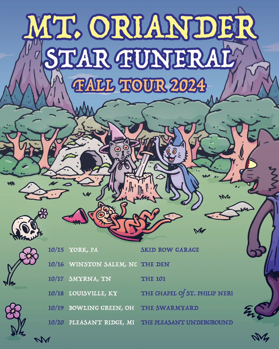Hello??? ☎️ 💫 Show flyers just dropped for our upcoming tour with <a href="/MtOriander/">Mt. Oriander</a> !!! 

💫Can’t wait for these shows next week!! 

*Will be sharing separate flyers for PA and MI soon! 

*flyers are attached to this tweet
