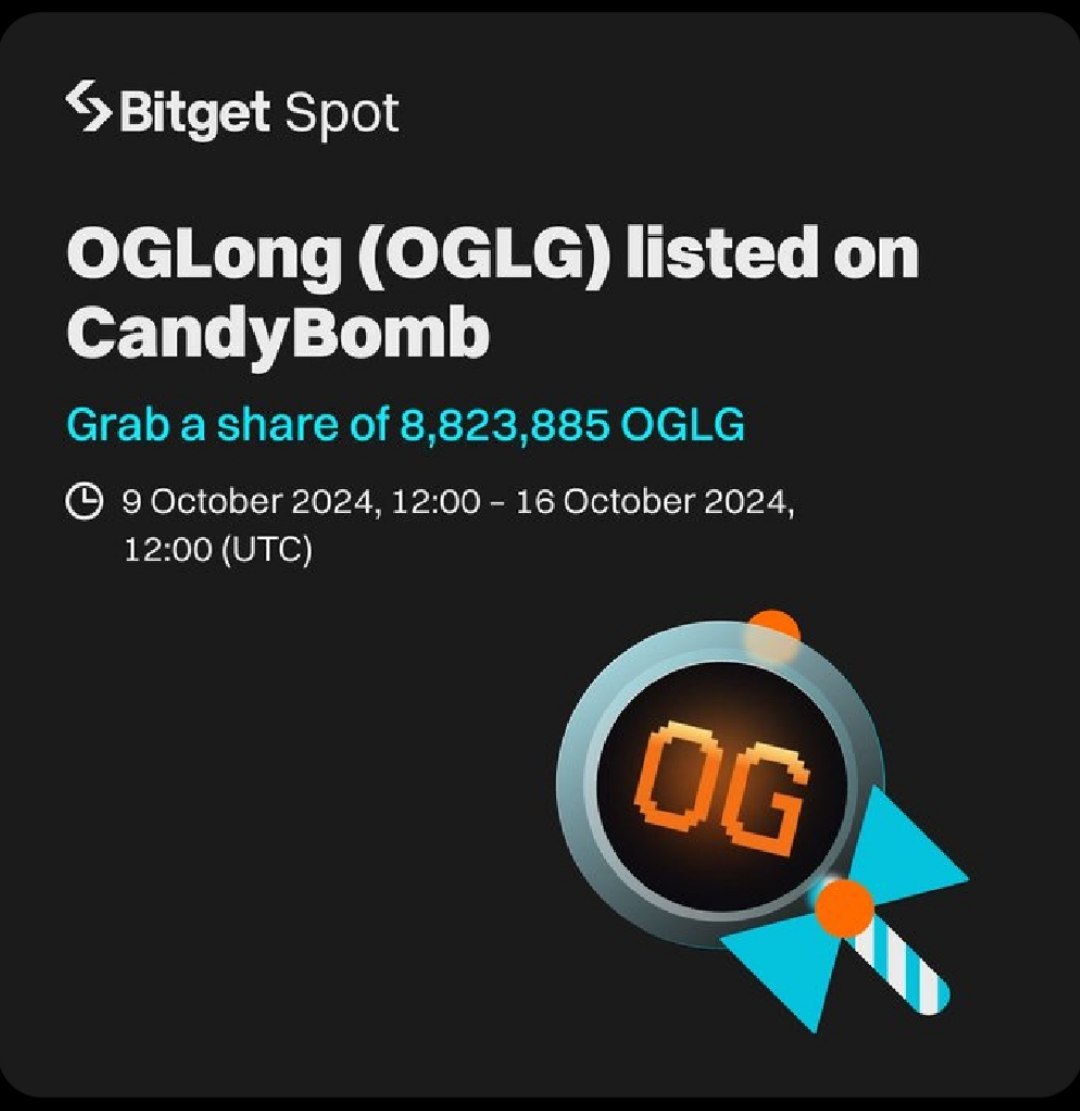 BitgetMENA's tweet photo. 🚀 متاح الان $OGLG على #CandyBomb @OGLong_official!
🎁 شارك في الإيردروب واحصل على نصيب من 8,823,885 OGLG!
💸 إبدأ الإيداع والتداول الان
🔗 لاتفوت الفرصة:
https://t.co/acNU9YJqQF
#OGLG #Crypto #Airdrop #CandyBomb #CryptoCommunity #Bitget #Blockchain #CryptoTrading #Altcoins #CryptoNews #CryptoGiveaway #OGLong #CryptoAirdrop #Trading