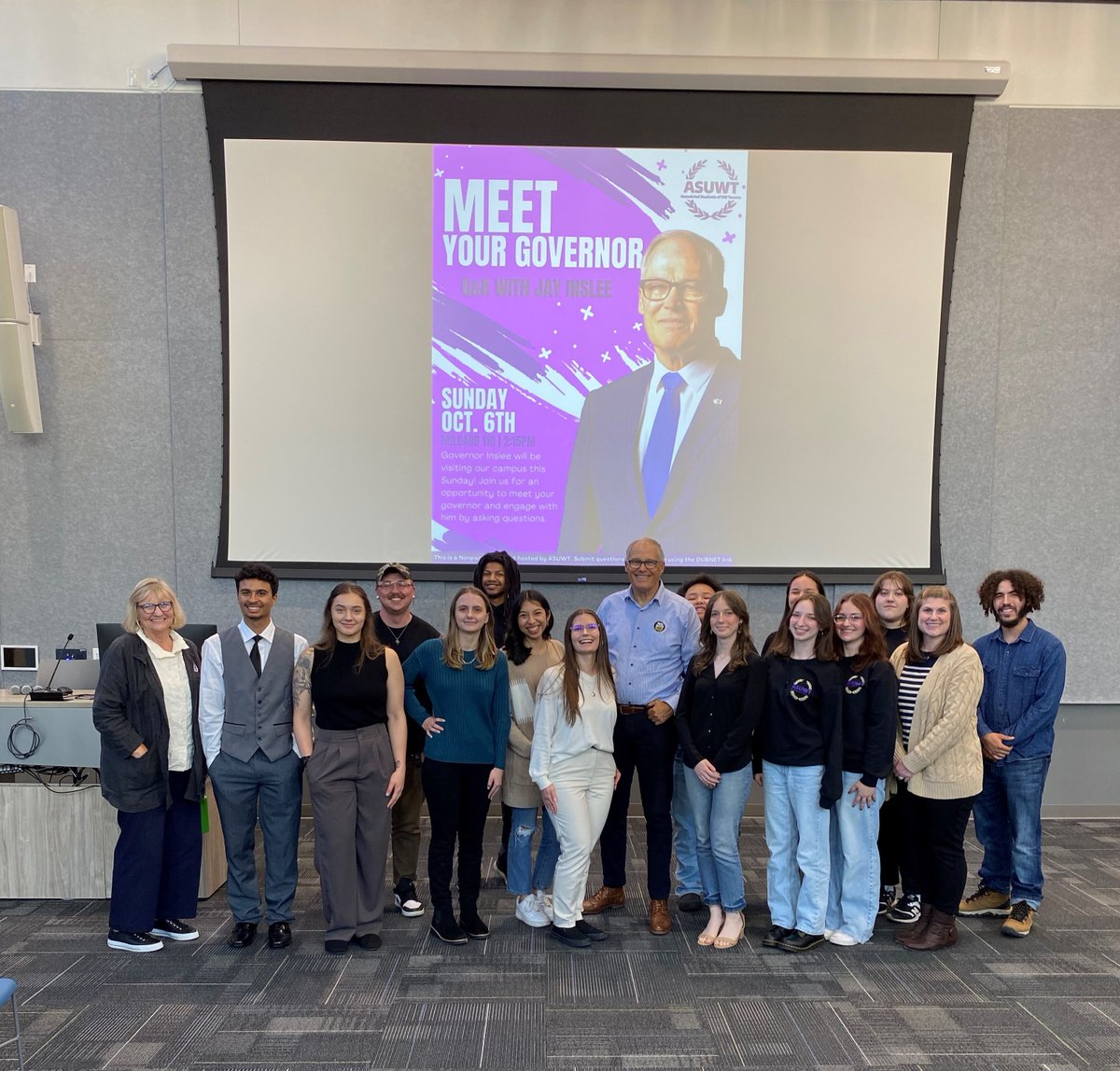 GlobalIDT's tweet image. IIGE&apos;s NextGen Civic Leader Corps officers @uwtacoma met w/ @GovInslee and Trudi Inslee on 10/6/24 to discuss pressing issues. The #NetGen program at UWT develops students into #CivicLeaders ready for a career in public service. @VolckerAlliance @uwevansschool @uw