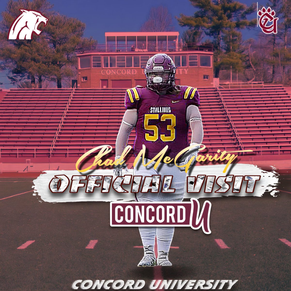 Chad McGarity (@chadmc53) on Twitter photo Thank you for my official game invite <a href="/CoachBlake41/">David Blake</a> interested in talking more about my future in <a href="/ConcordFootball/">Concord University Football</a> Thank you for my official game invite <a href="/CoachBlake41/">David Blake</a> interested in talking more about my future in <a href="/ConcordFootball/">Concord University Football</a>
