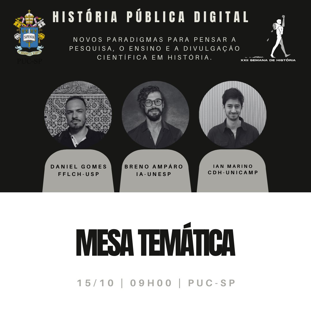 3.a feira, 15 de Outubro, às 9h, na <a href="/PUCSP/">PUCSP</a> !