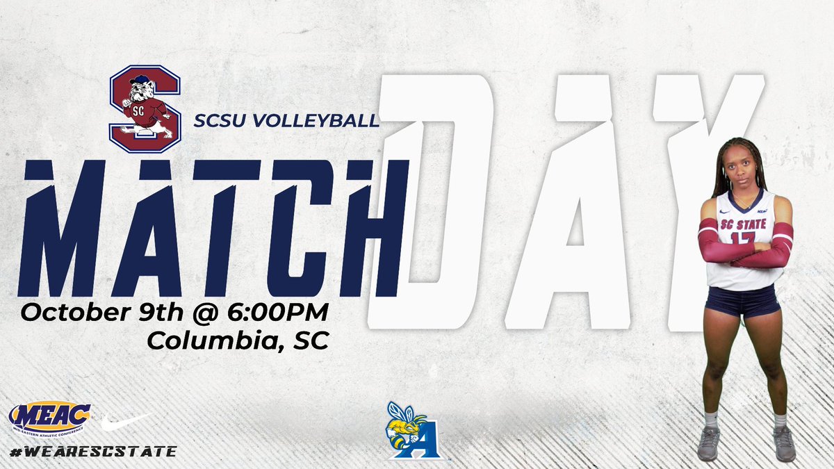 𝐌𝐚𝐭𝐜𝐡 𝐃𝐚𝐲! 🤩

Lady Bulldogs are on the road today to take on the Lasy Yellowjackets of Allen University in a 6 PM match. 🐶⚡️🐝

#SCSU | #WeAreSCState | #BulldogTenacity 🐶