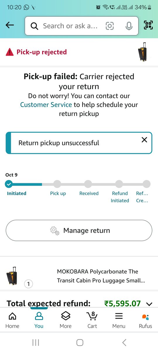 abhinav1402's tweet photo. @AmazonHelp @amazonIN @amazon 3rd day, 3rd cancellation. #amazon is trying to make sure that product doesn't get returned and they don't need to refund the money. #scam #ConsumerProtection https://t.co/WxDwKYp2zX