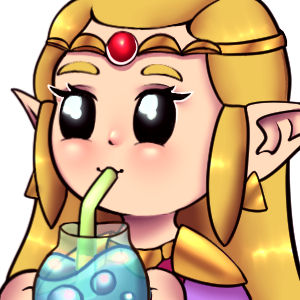 Born0fKokiri's tweet image. New emote reveal!! Big shoutout to @SaharahInfinity for  making this incredible emote of Zelda from Echoes of Wisdom sipping on a smoothie!

You did an awesome job, Saharah! ❤️