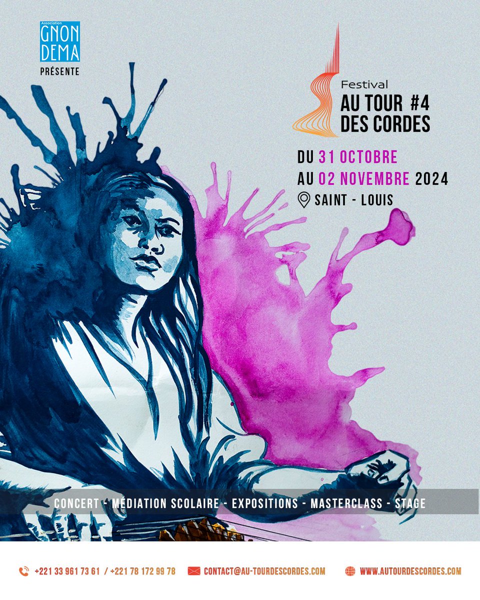 autourdesCordes's tweet photo. @autourdesCordes 2024
Du 31 octobre au 2 novembre à Saint Louis du Sénégal 
#festivals #festivalautourdescordes #Senegal #culture #instrumentacordes #ndar #Patrimoine https://t.co/oKZ6NJppXi