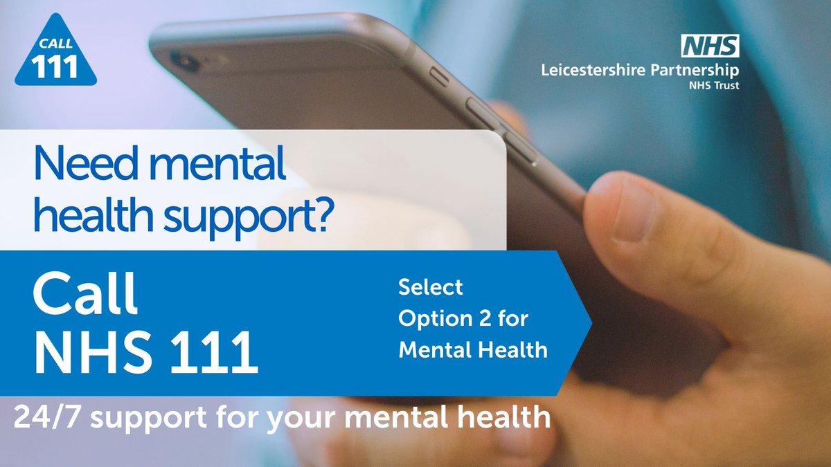 If you, or someone you care about, need to talk about your mental health, please call:

📞NHS 111, selecting option 2
⏰24 hours a day, 7 days a week.
👇Visit
buff.ly/3U0gPN4