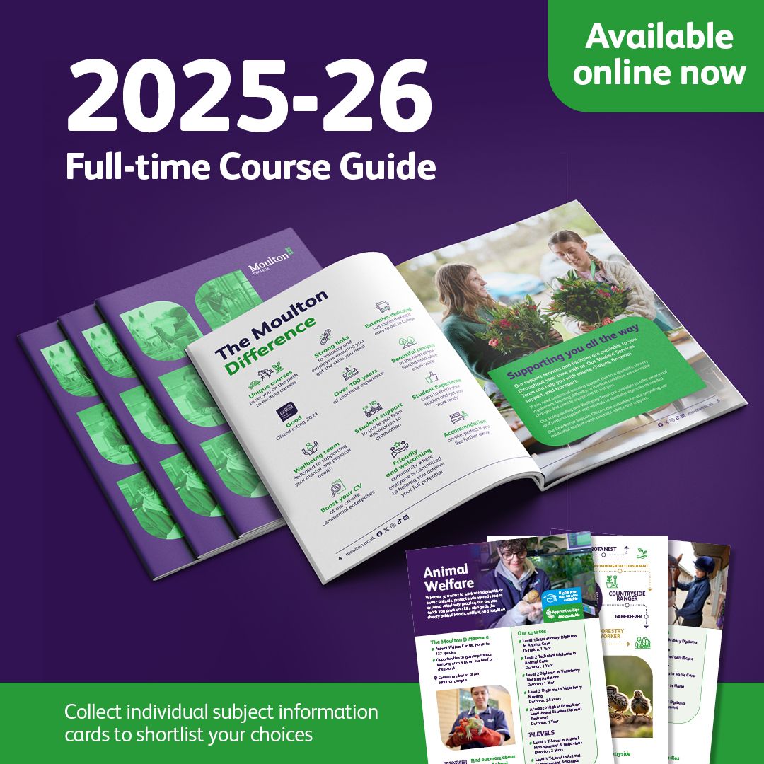 Our Full Time Course Guides are now available! Packed full of everything you need to know about studying at Moulton College, PLUS you can collect individual subject cards to shortlist your favourites! Request yours now via our website 👉buff.ly/47EDgNx 
#202526CourseGuide