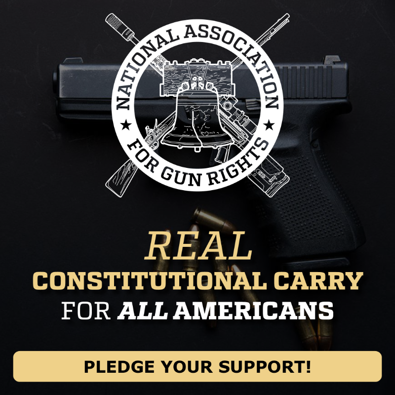gunrights's tweet photo. Half of all Americans across 29 states can lawfully carry a firearm without fees or government permission. 

Isn't it time for the other half?

Sign your petition urging your representatives to support Thomas Massie's bill - Real Constitutional Carry for All Americans H.R. 9534