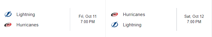 Cruel schedule for the <a href="/TBLightning/">Tampa Bay Lightning</a>. #HurricanMilton