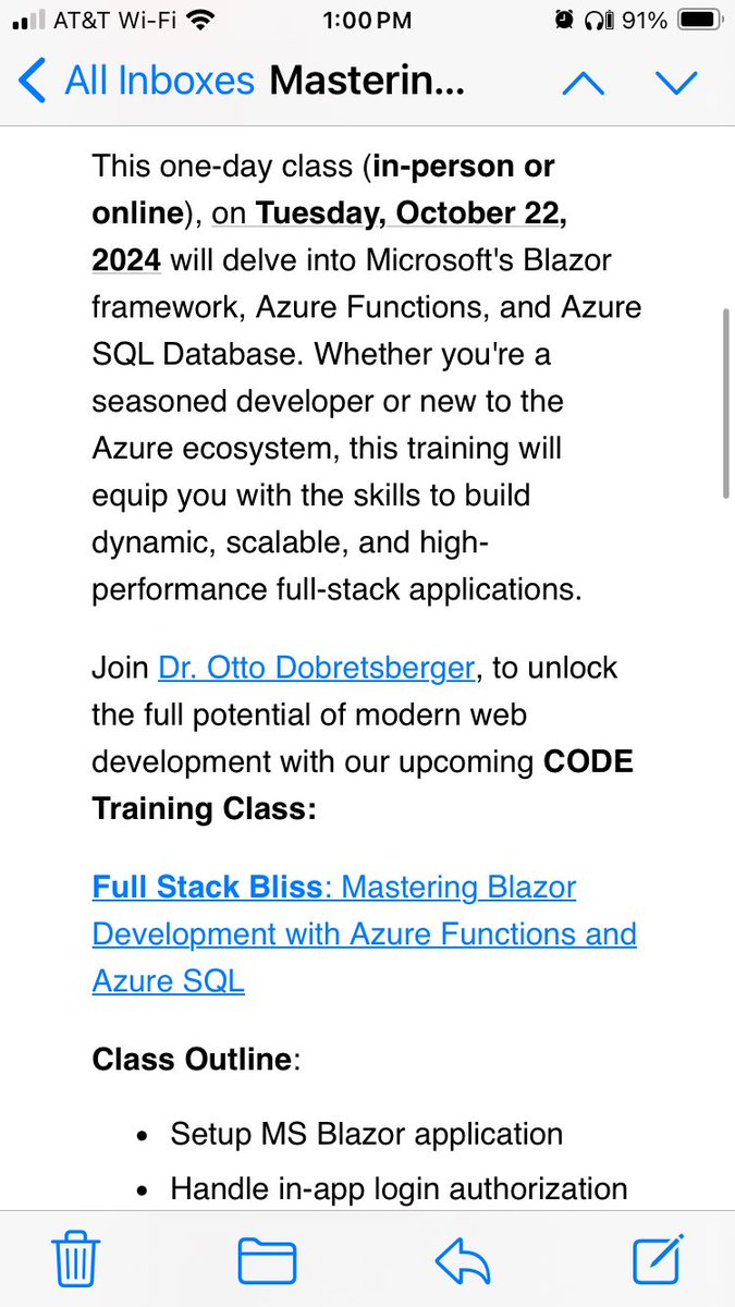 shahedC's tweet image. The content here looks very good for #dotnet devs: 
✅ #Blazor 
✅ #AzureFunctions 
✅ #AzureSQL 
But would you pay $1k for a structured course like this? 
Or do you prefer free @MicrosoftLearn docs and tutorials, @YouTube videos etc?