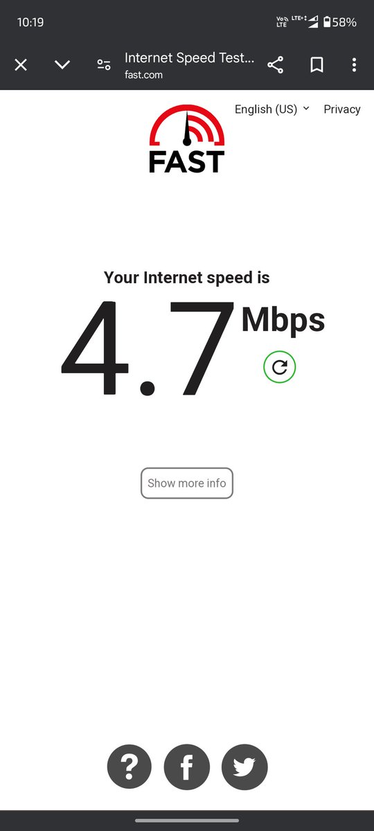 impurvesh's tweet photo. @reliancejio @JioCare
5.1 Mbps on 5G &amp; 4.7 on 4G. Really?

These are your speed in Pune. Do you really think that the price hike in the plans is justified. 349 per month for this speed? 5G &amp; 4G are almost the same and both sucks. Pls resolve this issue asap. https://t.co/y4WXIWEfKe