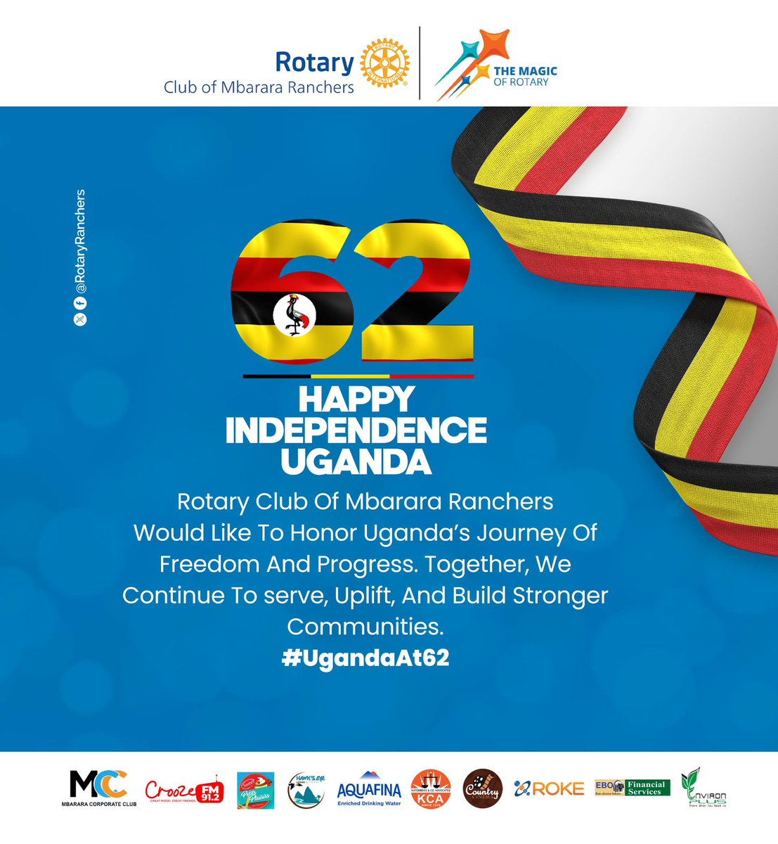 As we continue to celebrate Uganda’s 62 years of independence.
