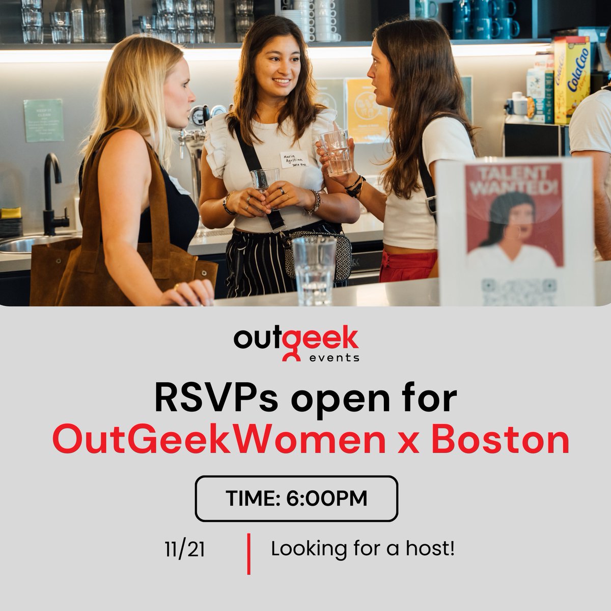We're opening up registrations for #OutGeekWomen in Tech x Boston happening in November! Really can't wait to see all of you - this will be our third event in Boston, and for the first time, it’s in person!