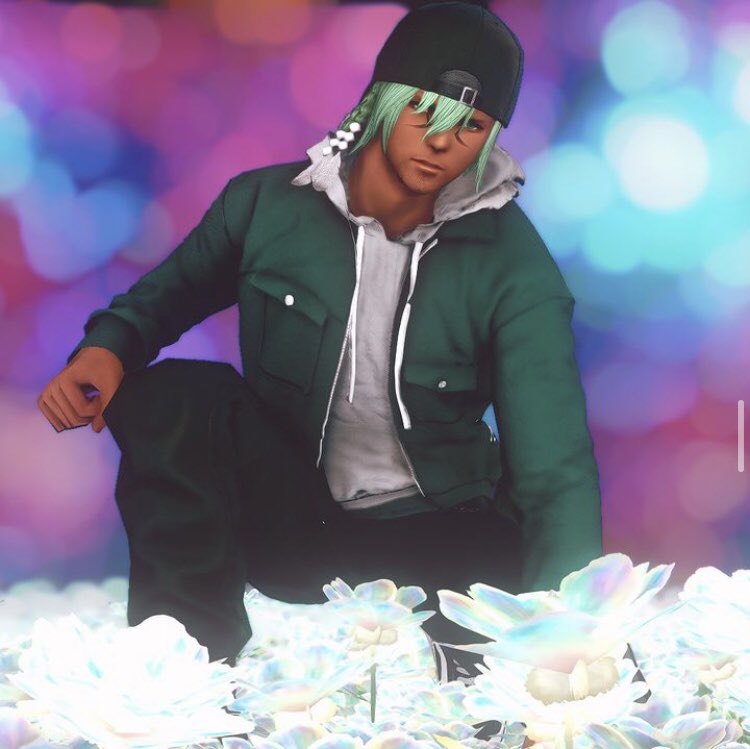 IndiSR_'s tweet photo. @Venom_Eli Congrats 🤩 Here are some pictures of my character. The green hair is usually his signature thing. One casual and one workout version 😏 https://t.co/SieUIScn9B