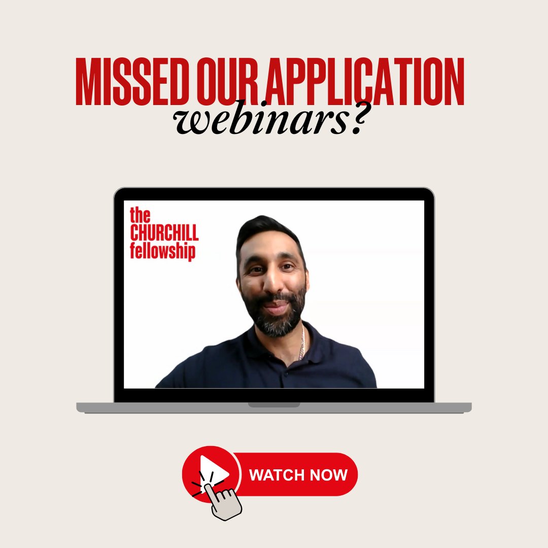 Missed our application webinars? Don't worry – all the recordings and slides are available on our website! 🙌

Applications to become a Churchill Fellow are open until 12 November. Watch the webinars now and get ready to apply: churchillfellowship.org/become-a-fello…