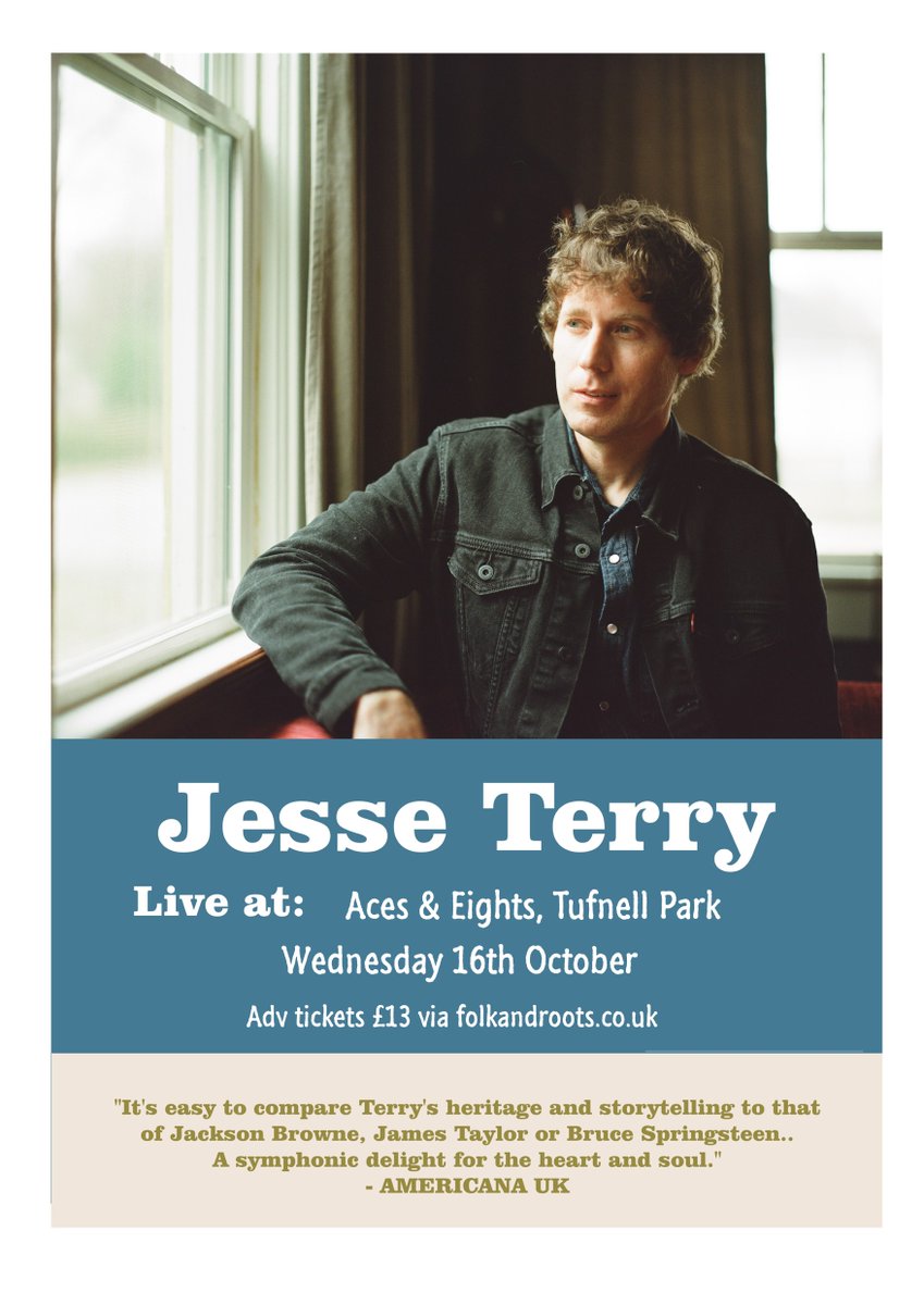 folkandroots's tweet photo. Just one week until we welcome back Jesse Terry to London for an intimate concert at Aces &amp; Eights - NW5 #tufnellpark #London - Tickets Advance £13 (£15 on the night) - via https://t.co/6M7UMxJDCf https://t.co/RGj9y89bLK