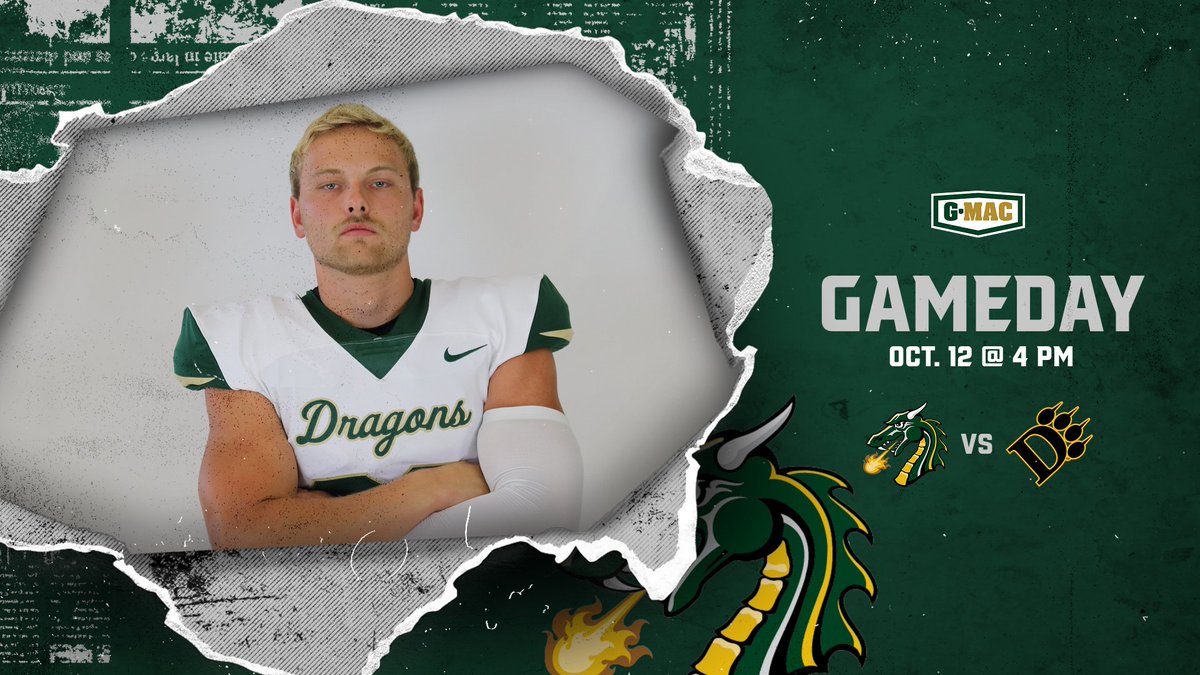 🏈 <a href="/TUDragonFB/">Tiffin University Football</a> plays another home G-MAC game this afternoon. 

🆚Ohio Dominican
📍Tiffin, Ohio
⏰4 PM
🏟️Frost-Kalnow Stadium
📺tinyurl.com/yc8hn6jw
📉tinyurl.com/2st9vkyv

#GoGons #BeGreat
