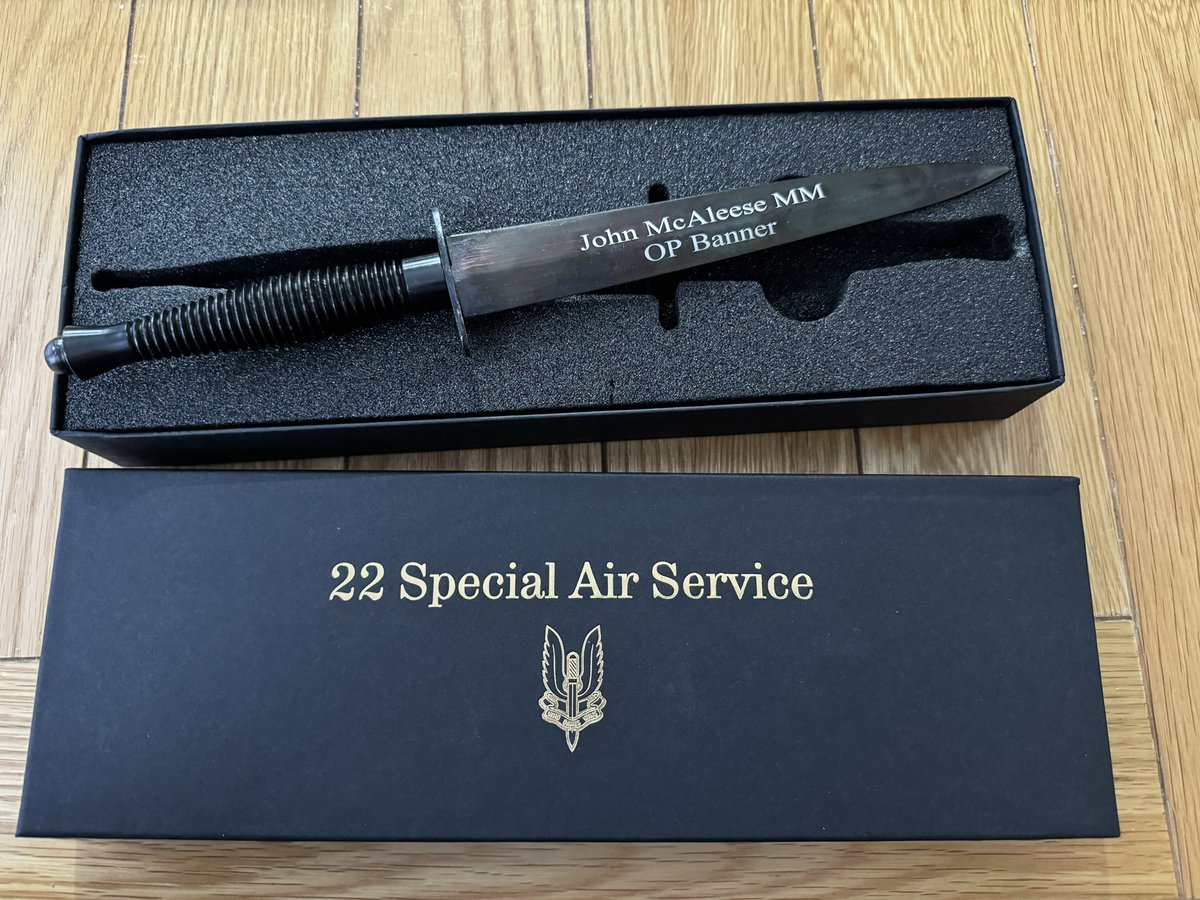 AleeseMm's tweet image. John McAleese MM “Op Banner” 

22 SAS Daggers 🗡️🗡️🗡️🗡️🗡️🗡️

PM if you want to own one of these bad boys! 

#SASWhoDaresWins #Military #Artefacts