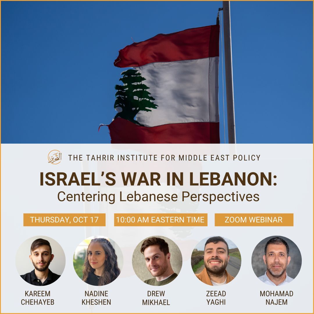 NEW EVENT: Join TIMEP for a virtual event on Israel’s war in Lebanon, featuring TIMEP’s <a href="/NadineKheshen/">Nadine Kheshen</a>, <a href="/DrDrewMikhael/">Drew Mikhael</a>, <a href="/7_eead/">zeead yaghi | زياد ياغي</a>, <a href="/SMEX/">SMEX</a>’s <a href="/monajem/">محمد/Moe</a>, and moderated by <a href="/chehayebk/">Kareem Chehayeb | كريم شهيب</a>.

🗓️Thursday, Oct 17
🕚 10:00am EST

More info and registration: us06web.zoom.us/webinar/regist…