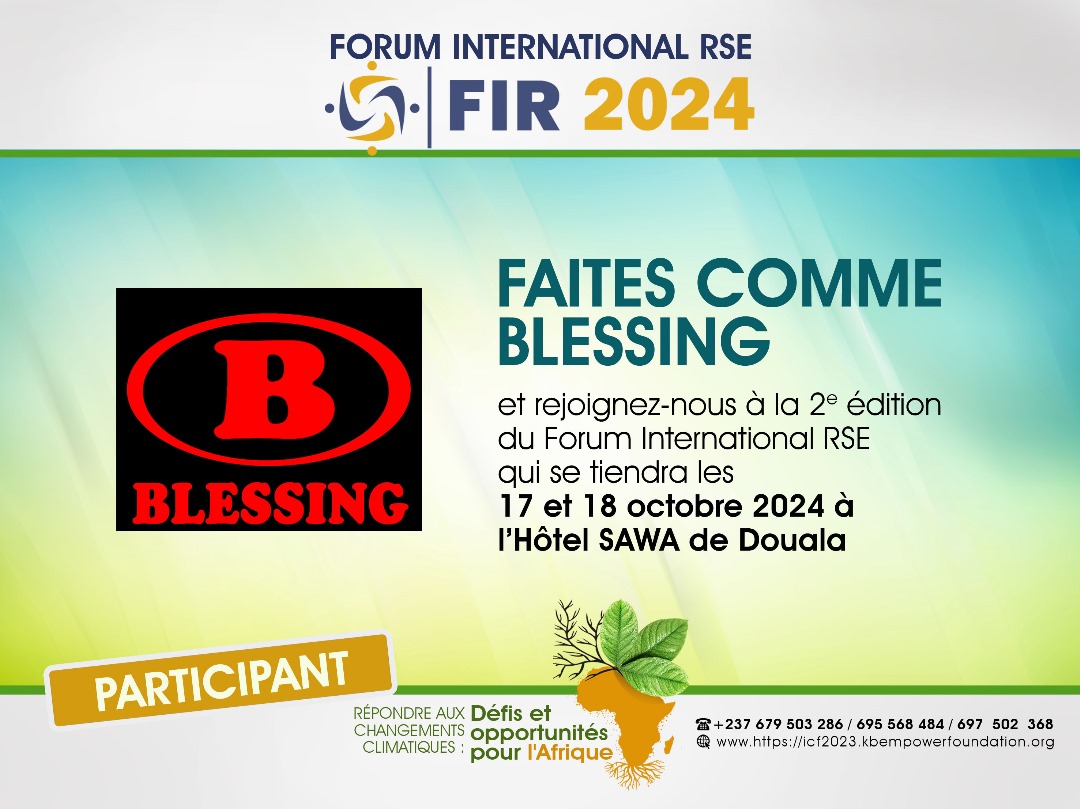 forum_rse's tweet image. Rejoignez @Blessingcmr pour la 2ème édition du Forum International RSE - FIR2024.
Tel : (+237) 699 949 318 / 679 503 286
Website: icf2023.kbempowerfoundation.org

#RSE #Participant #FIR2024 #ChangementClimatique #Challenges #Opportunités #CommunautésDurables #InspirerLinnovation