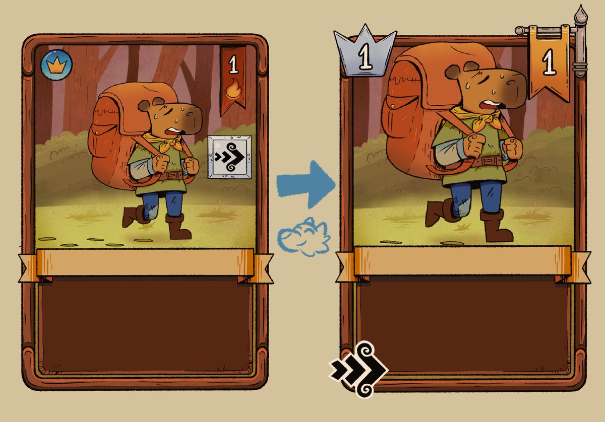 CozyCapyStudio's tweet image. In the IDD we received a lot of feedback and one of the most suggested changes was to make the iconography of the cards clearer. We are working on a lot of changes! #IronCrown