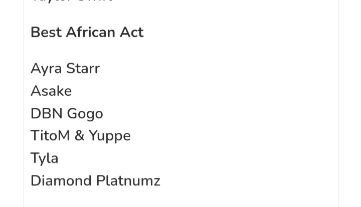 FulLCircLAfrica's tweet image. THE SAUCE 🚨: @Ayarastarr &amp;amp; @Tyla snag 4 @MTVEMA nominations each! Joined by @Asake, @BurnaBoy, @Shaboozey, @Rema &amp;amp; @DiamondPlatnumz! #MTVEMA #AfricanMusic #FulLCircL