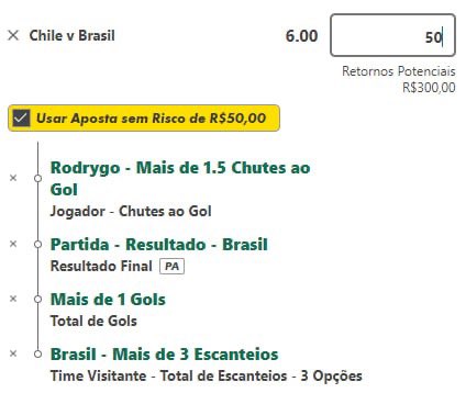 Voltamos e ja vou logo deixando essa braba 🔥🔥

🚨APOSTA SEM RISCO🚨
SE DER RED, NOSSO DINHEIRO VOLTA!!

ODD 6🔥
