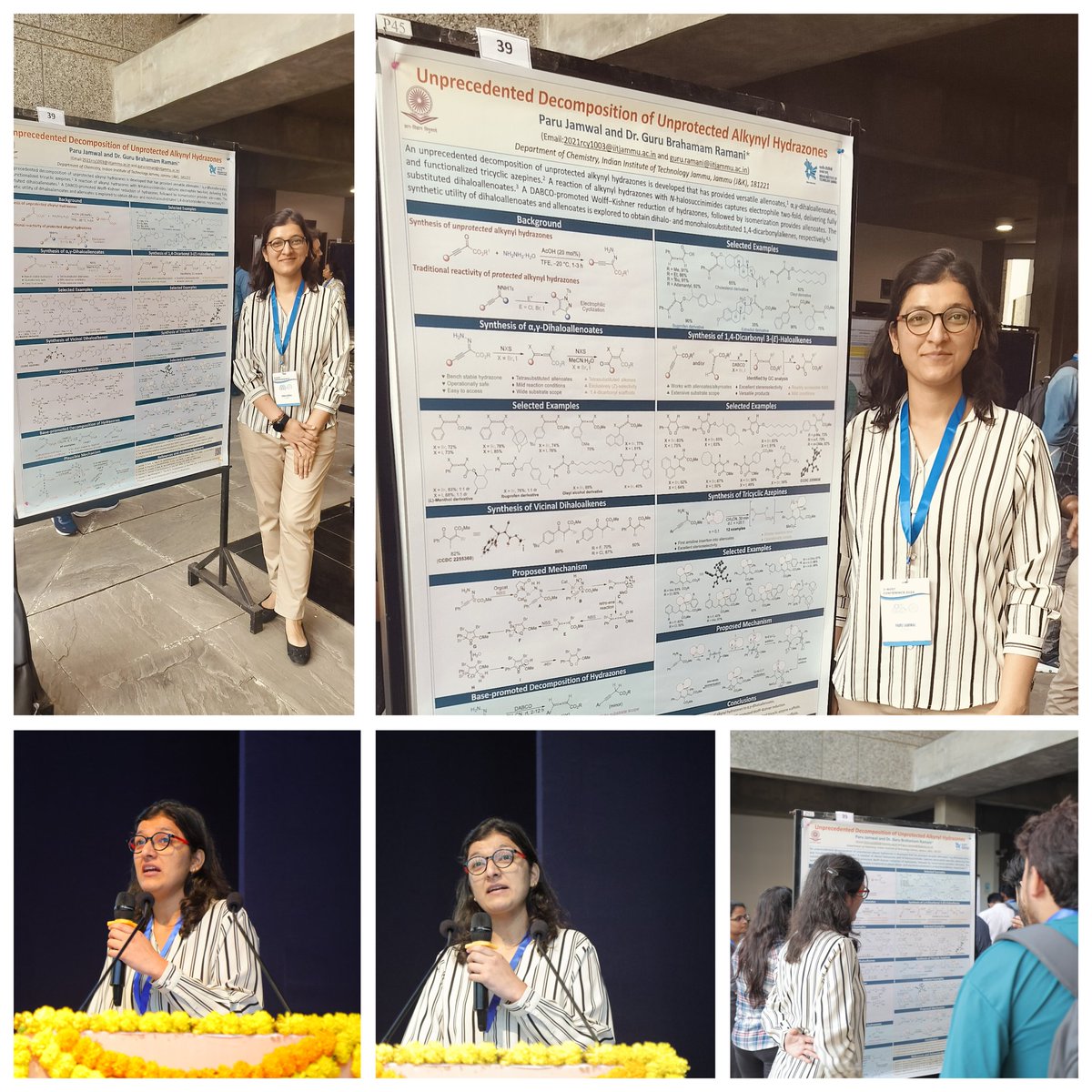jamwal_paru's tweet photo. I had a wonderful experience presenting our research work on the "unprecedented decomposition of alkynyl hydrazones at XIX-J-NOST 2024. It was truly an honor to share our findings with scholars from all over India. https://t.co/gYpnkhpYZ6