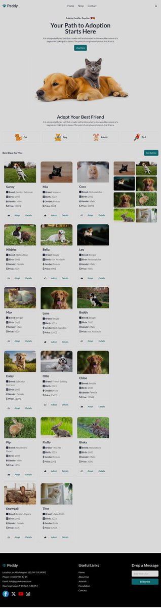Pet Adoption Website Using HTML, CSS, Tailwind CSS, and Raw Javascript.
Live link: …-adoption-by-nabil-siddik.netlify.app
Github Repo: github.com/nabilsiddik/pe…

Hire me now.

#webdesigner #webdeveloper #nabilsiddik #freelancer #html #css #tailwindcss #javascript  #hirefreelancers