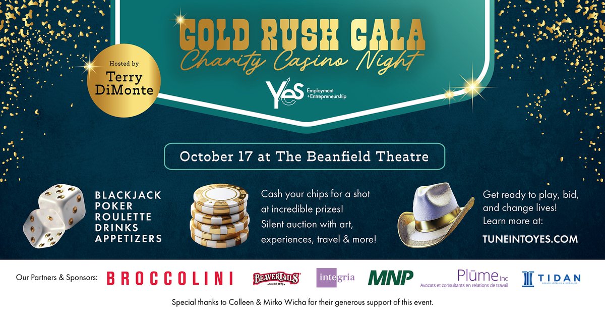 🎙️ Exciting News! Terry DiMonte is emceeing our Tune In To YES: Gold Rush Gala! 🎉 Join us on Oct 17 at Théâtre Beanfield to celebrate Montreal's job seekers, artists, and entrepreneurs. Get your tickets now! ➡️ tuneintoyes.com #YESGoldRushGala #MontrealEvents