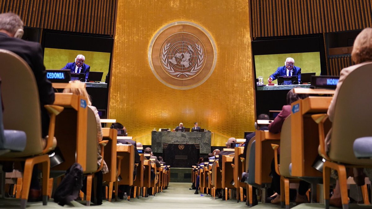 UN_PGA's tweet photo. This morning, the General Assembly elected 18 Member States to serve on the Human Rights Council for the 2025-2027 term. 

Congratulations to the newly elected members:

Benin
Plurinational State of Bolivia 
Colombia
Cyprus
Czechia
Democratic Rep. of Congo
Ethiopia
Gambia
Iceland
Kenya
Marshall Islands
Mexico
North Macedonia
Qatar
Rep. of Korea
Spain
Switzerland
Thailand