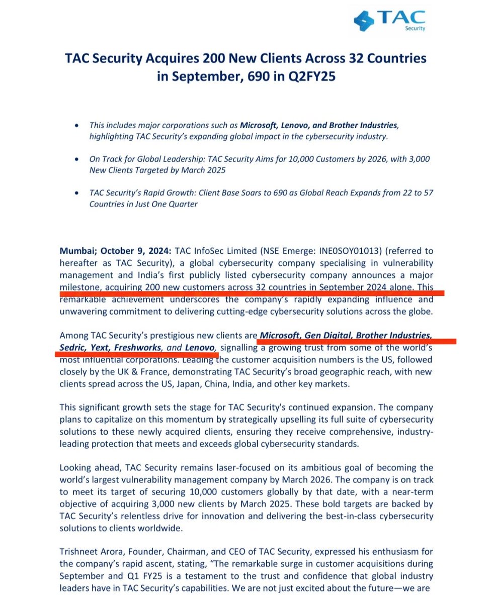 GEMSQUEST's tweet image. Tac Infosec #TACSECURITY 
Another 200 clients added in September alone
Revenue⬆️93.81% QoQ &amp;amp; Profits ⬆️94.45% QoQ
Remarkable growth almost doubling QoQ
The show has just begun for this gem💎💎💎
#investments #StockMarket #stocktowatch #sme #microcaps #technology #cybersecurity