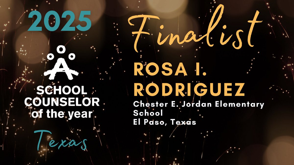 Texas School Counselors! We are excited to announce our Texas School Counselor of the Year Rosa Rodriguez now as a 2025 American School Counselor of The Year Finalist!  Well deserved! 🎉 Texas Proud! ❤️