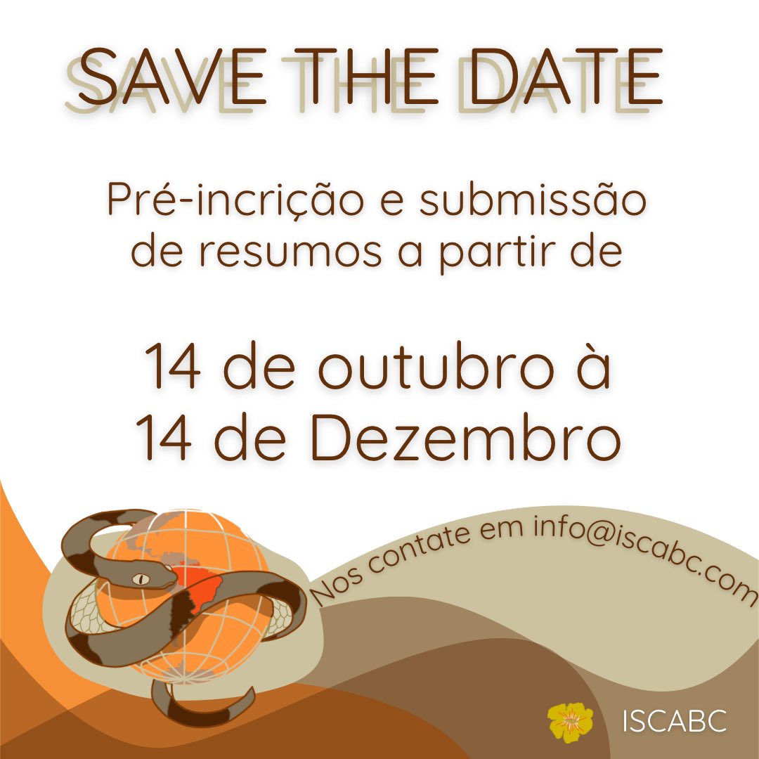 [ENG] Start to get ready for submitting your work to this amazing event! We’ll be waiting for you!

[PT-BR] Comece a se preparar para submeter seu trabalho nesse evento incrível! Estaremos te esperando!

#iscabc