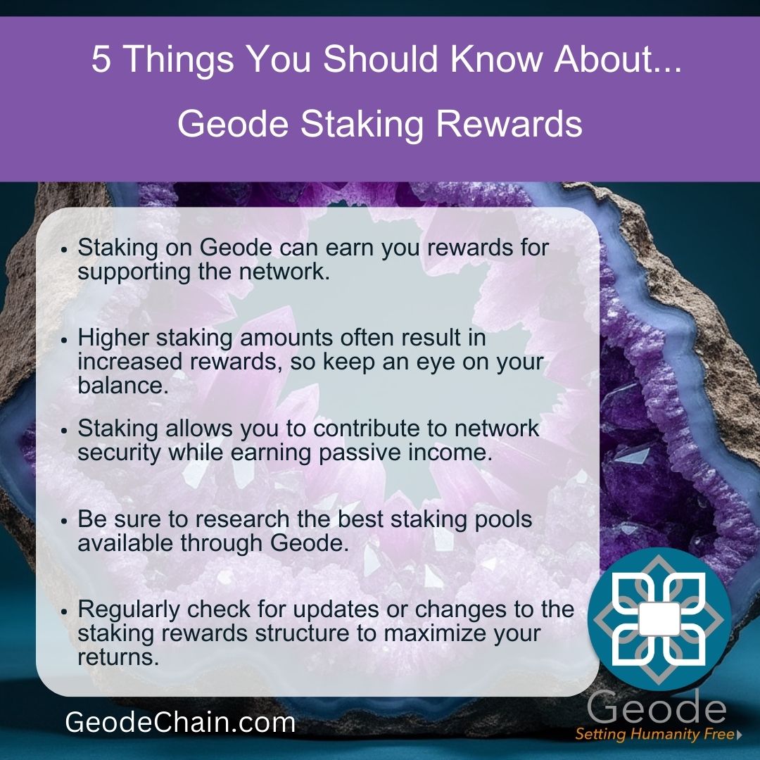 GeodeChain's tweet image. Unlock potential income with Geode's staking rewards! 💰 The more you stake, the higher your rewards, all while supporting network security. Curious about the best pools and updating strategies? Don’t miss out! #StakingSuccess #GeodeStaking 🌟