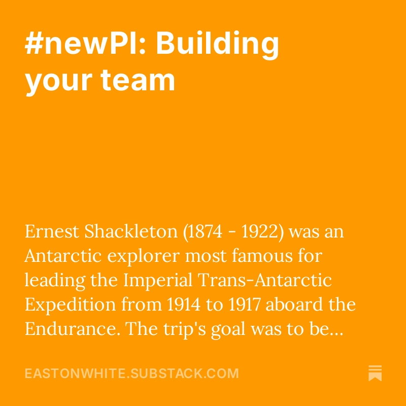 A few thoughts on how to build your team as a #newPI: open.substack.com/pub/eastonwhit…